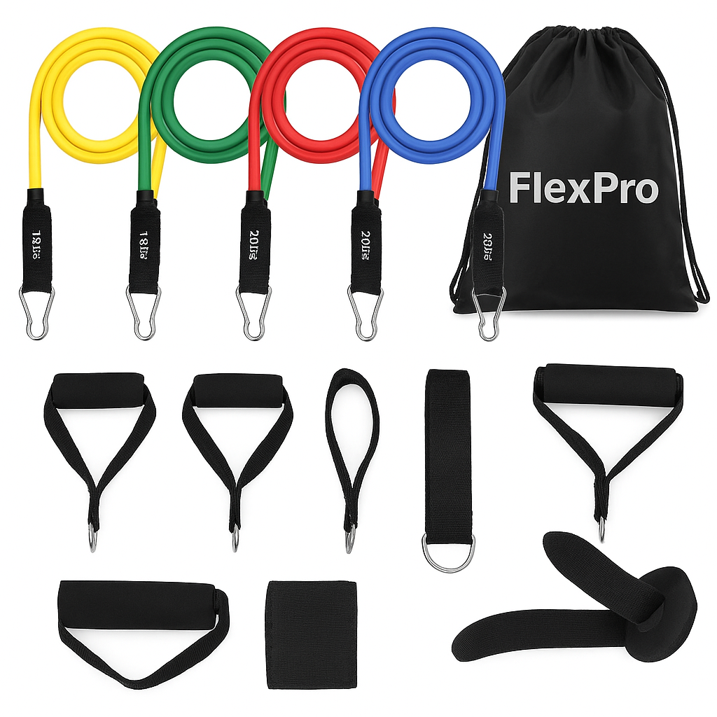 11-Piece Premium Resistance Band Set – Full Body Workout Kit